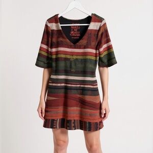 Desigual Multicolor Striped Mini Dress sporty casual
